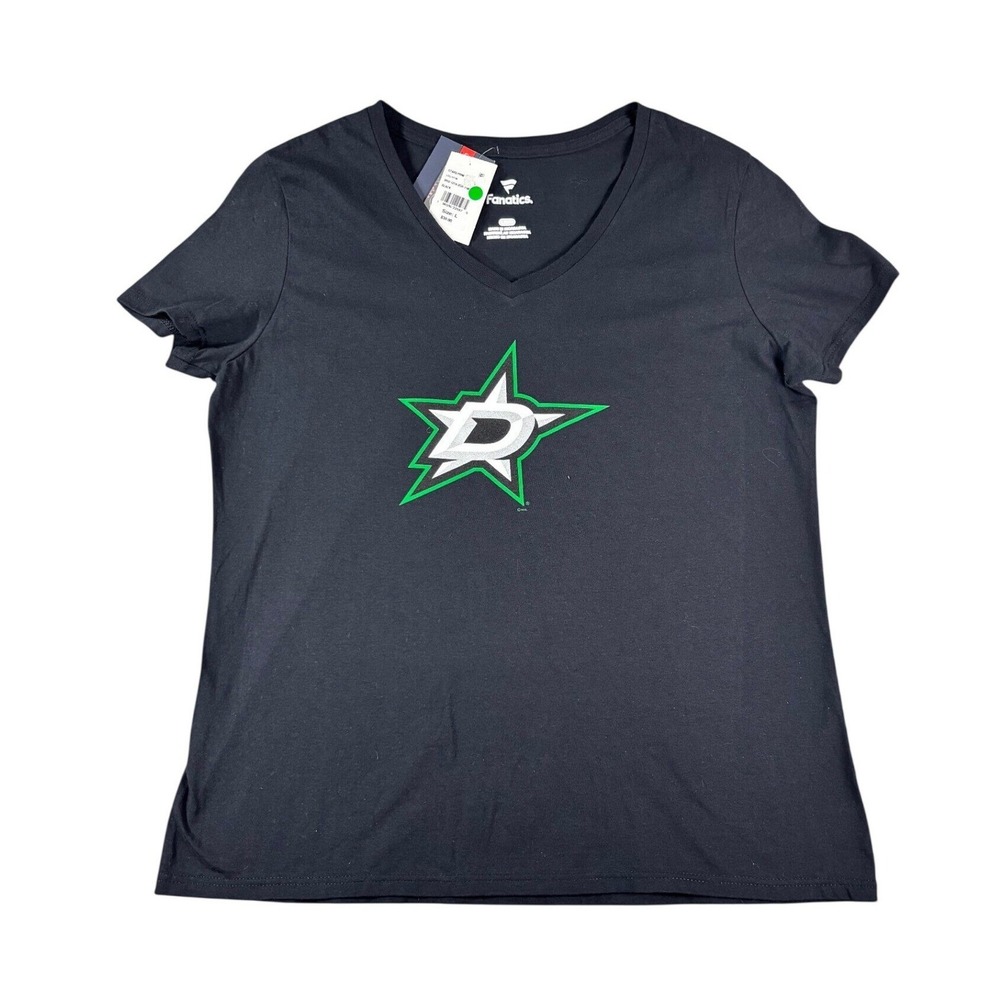 Fanatics Dallas Stars NHL V-Neck Graphic T-Shirt Black Large 3R52-127A-2GR-71M